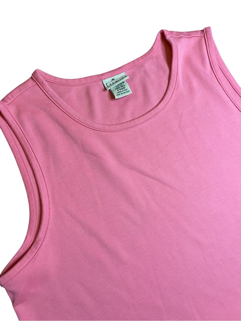 LL Bean Tank Women’s M Cotton Summer Preppy 90s Coastal Travel Casual Cottage